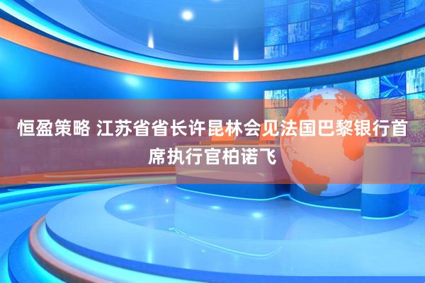 恒盈策略 江苏省省长许昆林会见法国巴黎银行首席执行官柏诺飞