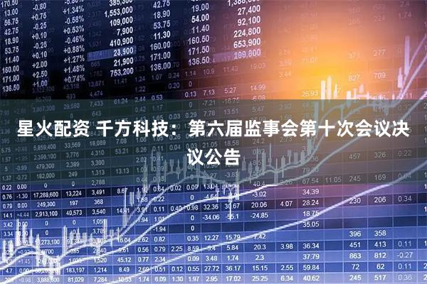 星火配资 千方科技：第六届监事会第十次会议决议公告