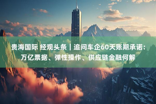 贵海国际 经观头条｜追问车企60天账期承诺：万亿票据、弹性操作、供应链金融何解