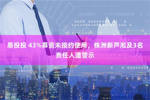 易投投 43%募资未按约使用，株洲新芦淞及3名责任人遭警示
